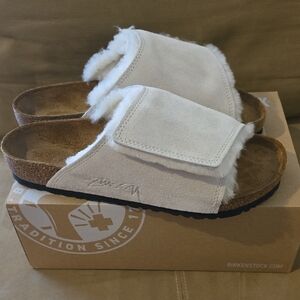 Stussy Birkenstock Solana 'Bone' Slides - Size 43 / US Size 10